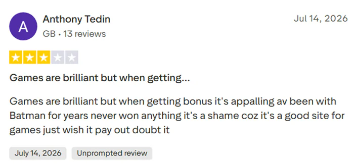 Review from Anthony Tedin
