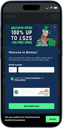 Phone number field in the Betmac registration form